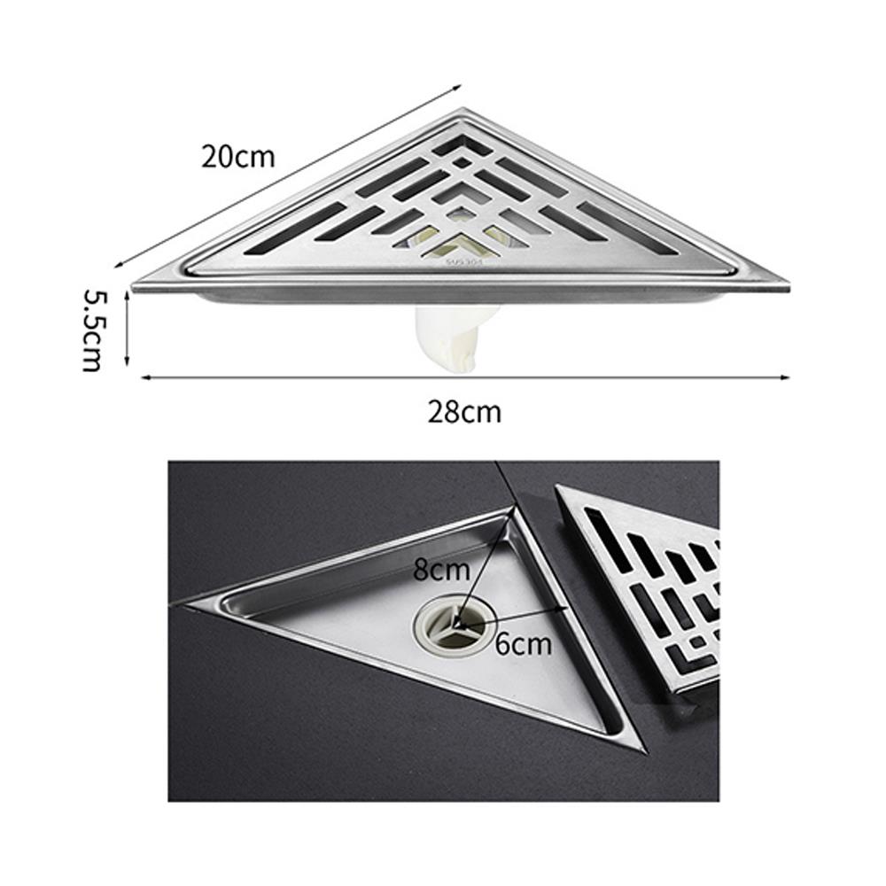 ตะแกรงกันกลิ่นสามเหลี่ยม CASSA CM0031 28 ซม. สีเงิน