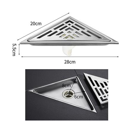 ตะแกรงกันกลิ่นสามเหลี่ยม CASSA CM0031 28 ซม. สีเงิน_2