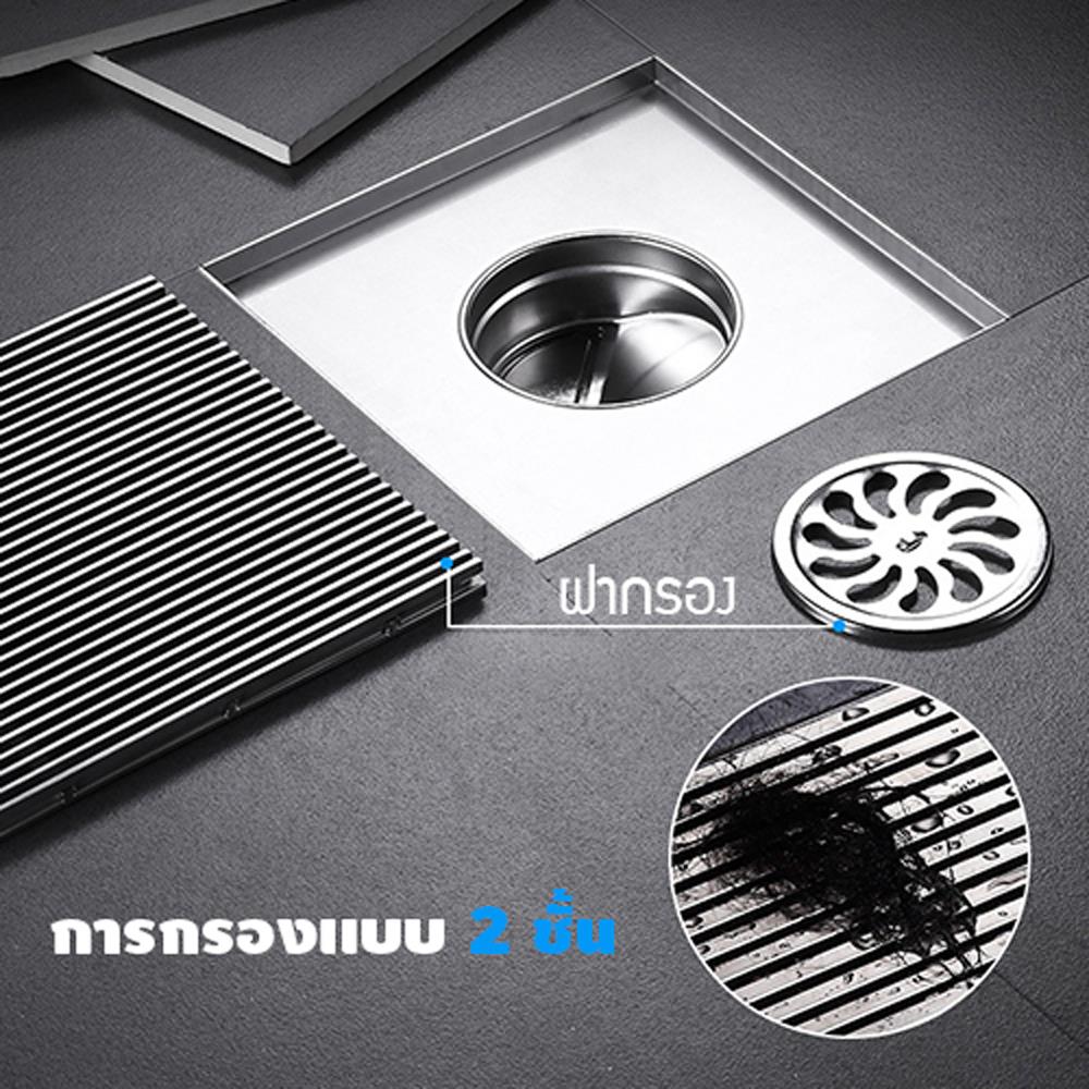 ตะแกรงกันกลิ่นเหลี่ยม CASSA CM0029 30 ซม. สีดำ