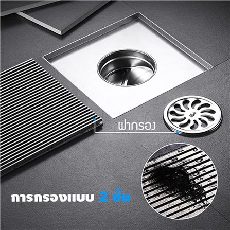 ตะแกรงกันกลิ่นเหลี่ยม CASSA CM0029 30 ซม. สีดำ_2