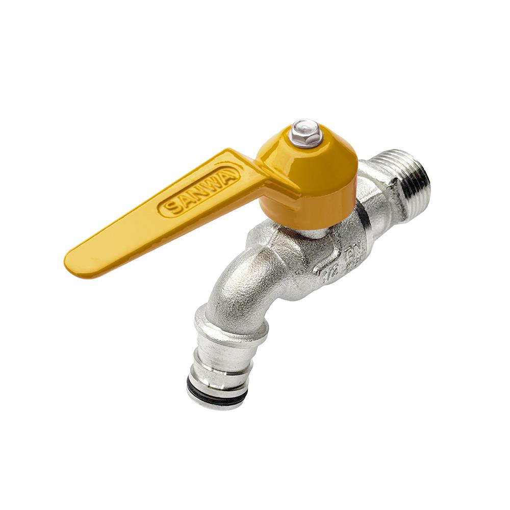 ก๊อกสนามแฟนซี SANWA 1/2 นิ้ว สีเหลือง