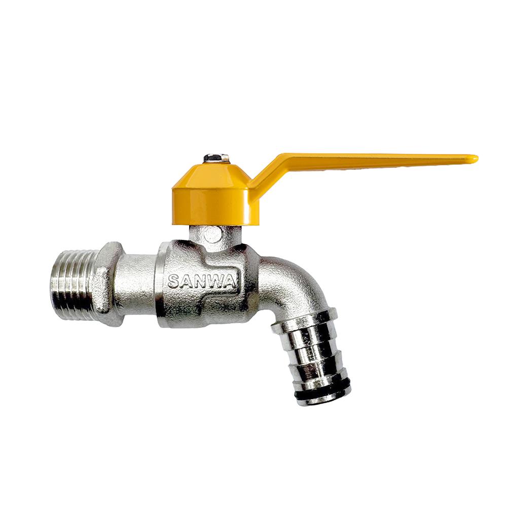 ก๊อกสนามแฟนซี SANWA 1/2 นิ้ว สีเหลือง