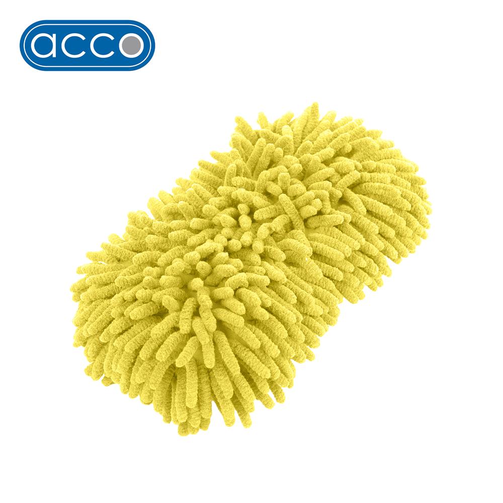 ฟองน้ำผ้าทำความสะอาดรถพร้อมสายคล้องมือ ACCO 25x14x6 ซม. สีเหลือง