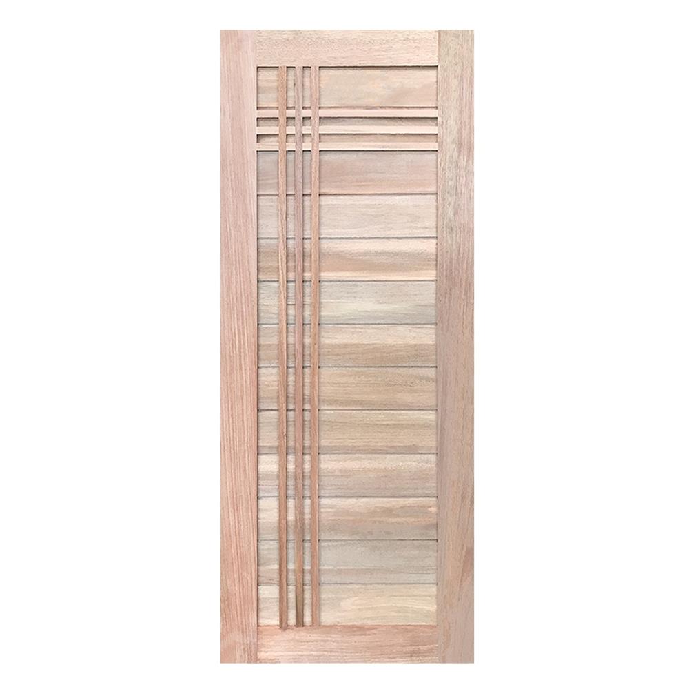 ประตูไม้เนื้อแข็ง ไม่เจาะลูกบิด N999 BALI-B 80x200 ซม. สีธรรมชาติ