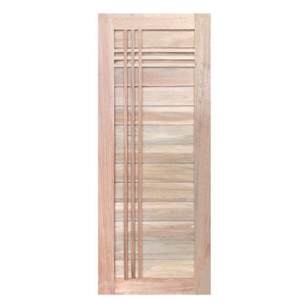 ประตูไม้เนื้อแข็ง ไม่เจาะลูกบิด N999 BALI-B 80x200 ซม. สีธรรมชาติ_0