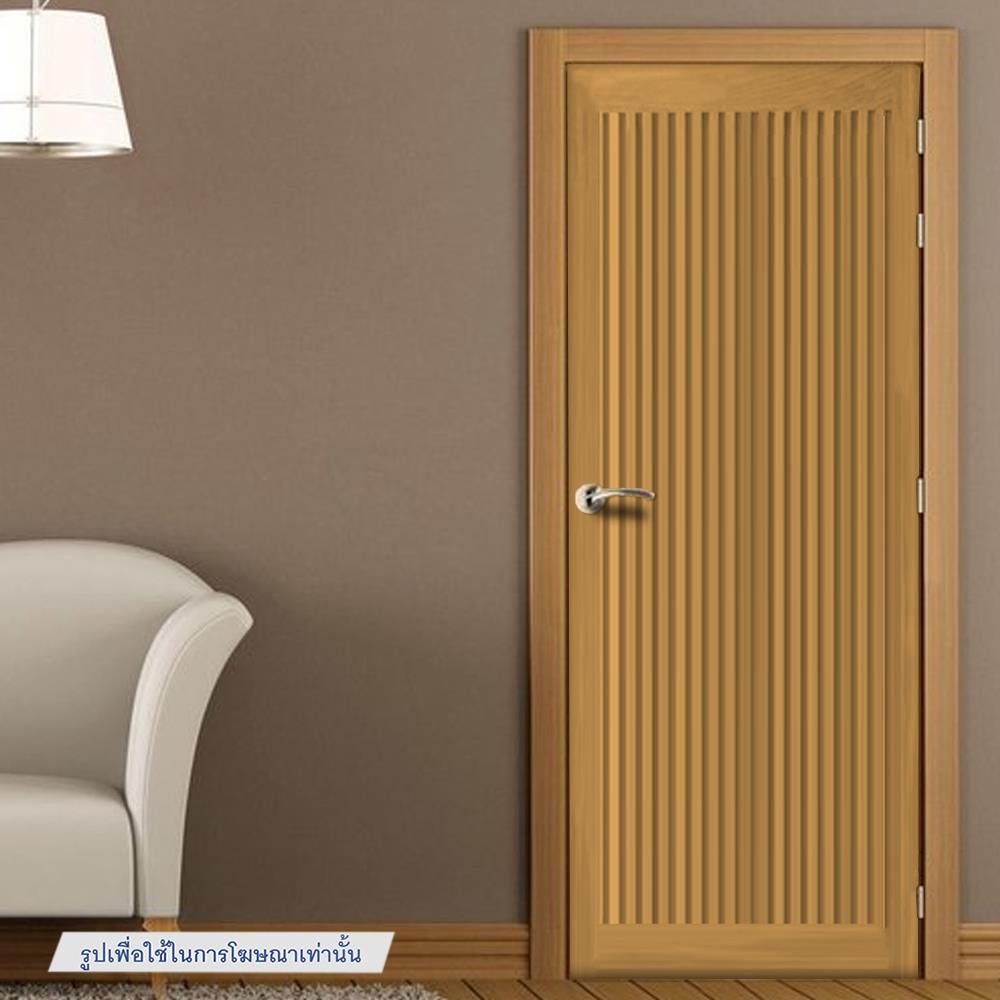 ประตูไม้เนื้อแข็ง N999 C-MODERN 80x200 ซม. สีธรรมชาติ ไม่เจาะลูกบิด