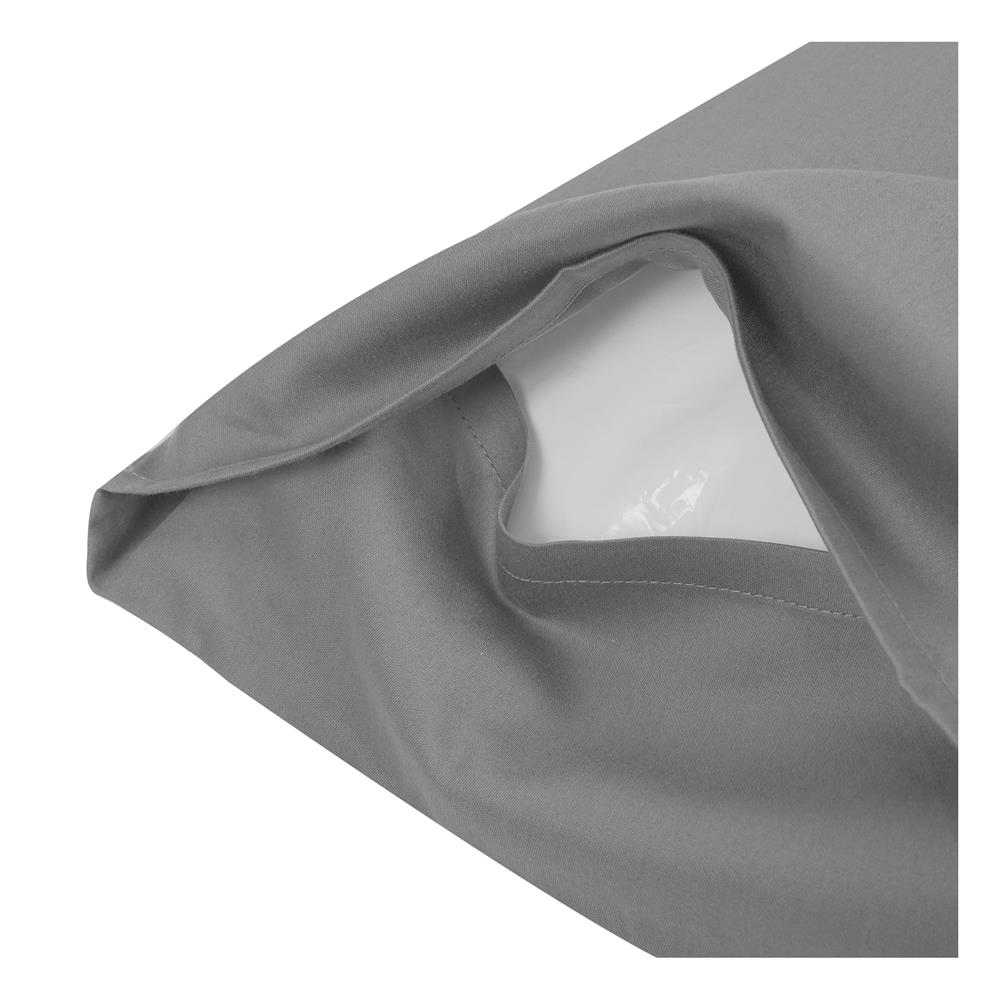 ปลอกหมอนหนุน HOME LIVING STYLE COTTON SATEEN II สี GREY (แพ็ก 2 ชิ้น)