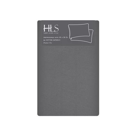 ปลอกหมอนหนุน HOME LIVING STYLE COTTON SATEEN II สี GREY (แพ็ก 2 ชิ้น)_3