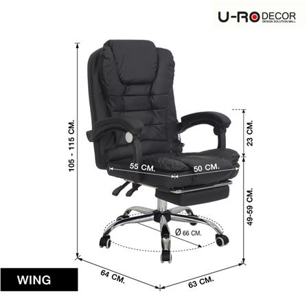 เก้าอี้สำนักงาน U-RODECOR WING สีดำ_9
