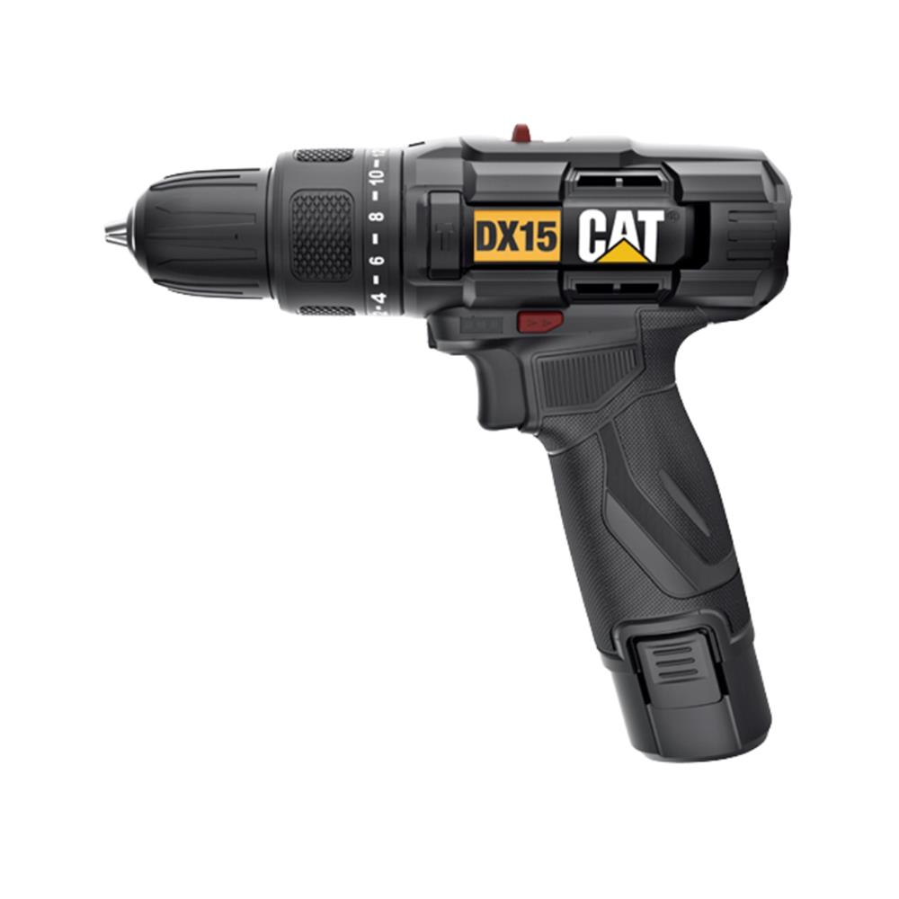 สว่านกระแทกไร้สาย (พร้อมแบตเตอรี่) CAT DX15 12 โวลต์