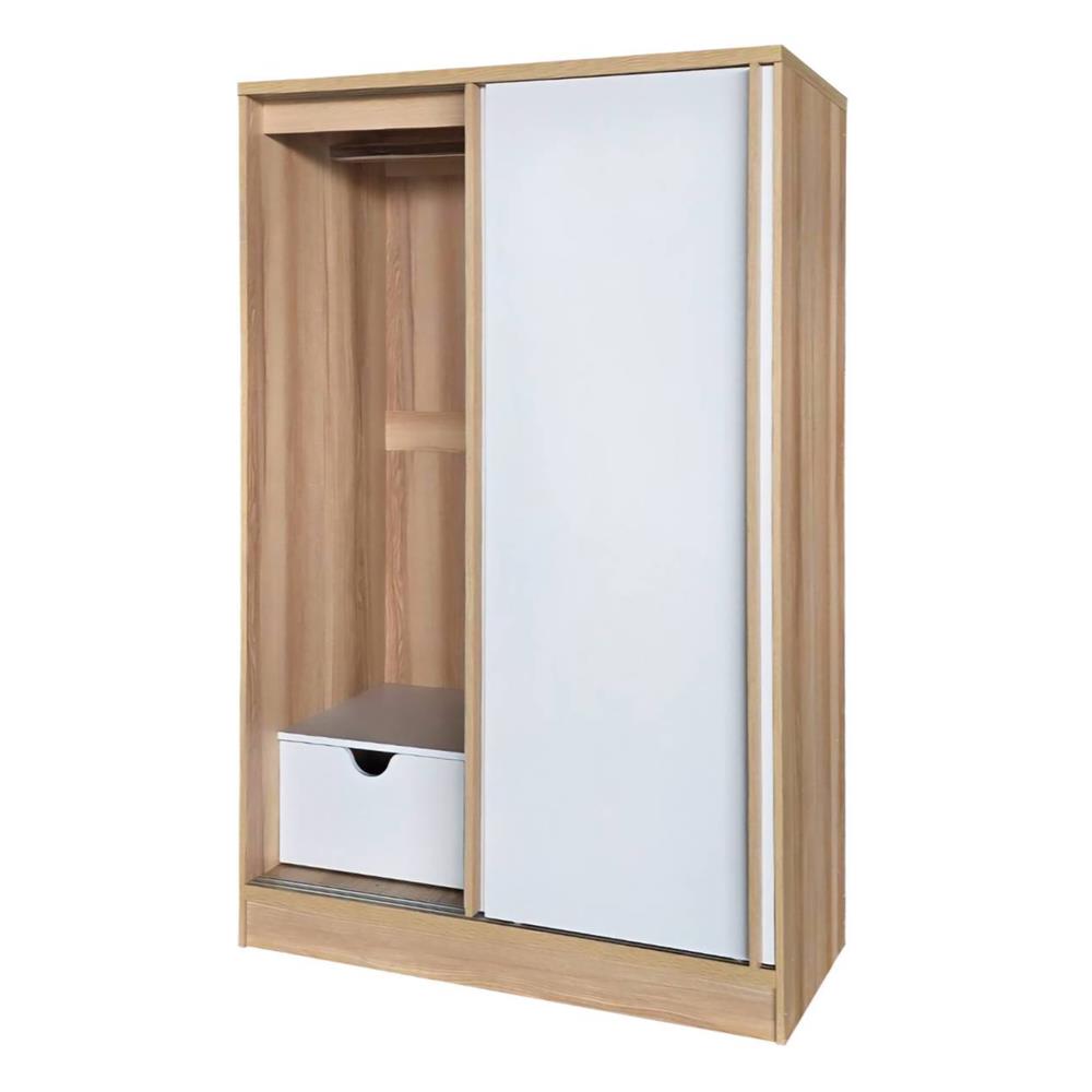 ตู้เสื้อผ้าบานเลื่อน FURDINI HERO 120 ซม. สี NATURAL OAK/ขาว