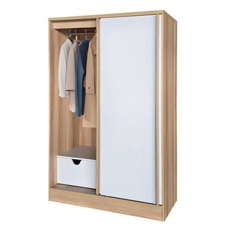 ตู้เสื้อผ้าบานเลื่อน FURDINI HERO 120 ซม. สี NATURAL OAK/ขาว_3