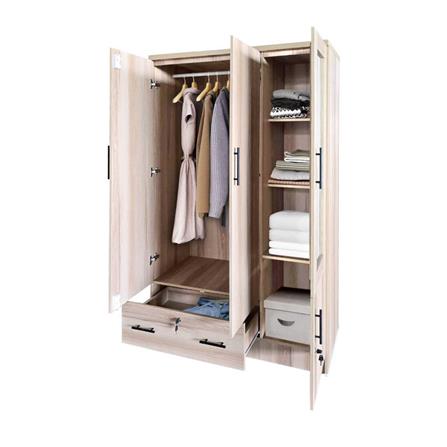 ตู้เสื้อผ้า 3 บานเปิด FURDINI HERO 120 ซม. สี NATURAL OAK/กระจกเงา_5