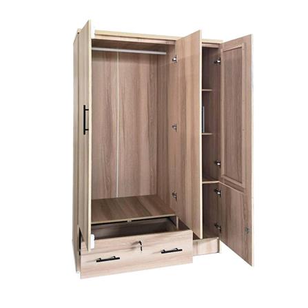 ตู้เสื้อผ้า 3 บานเปิด FURDINI HERO 120 ซม. สี NATURAL OAK/กระจกเงา_6