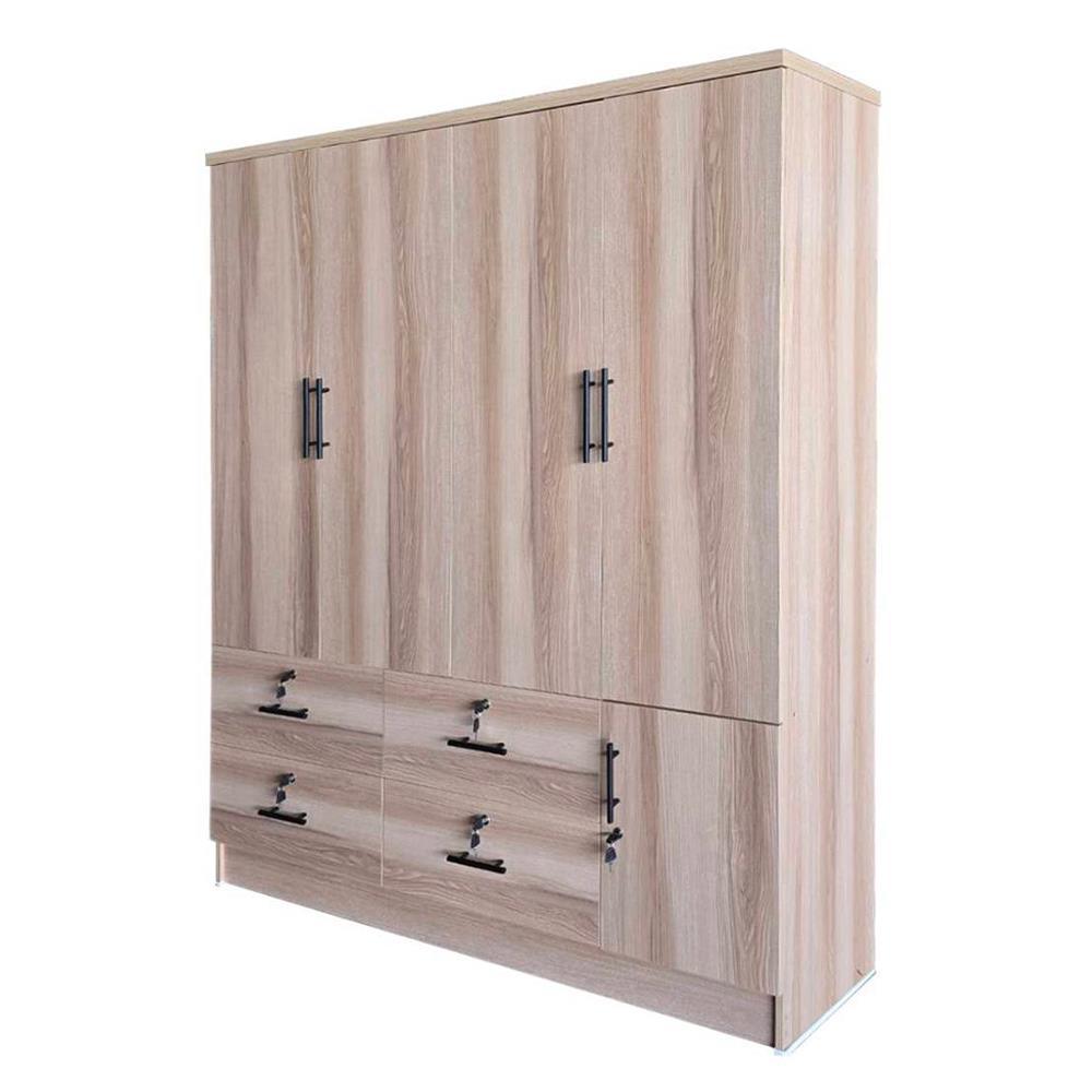 ตู้เสื้อผ้า 4 บานเปิด FURDINI HERO 160 ซม. สี NATURAL OAK