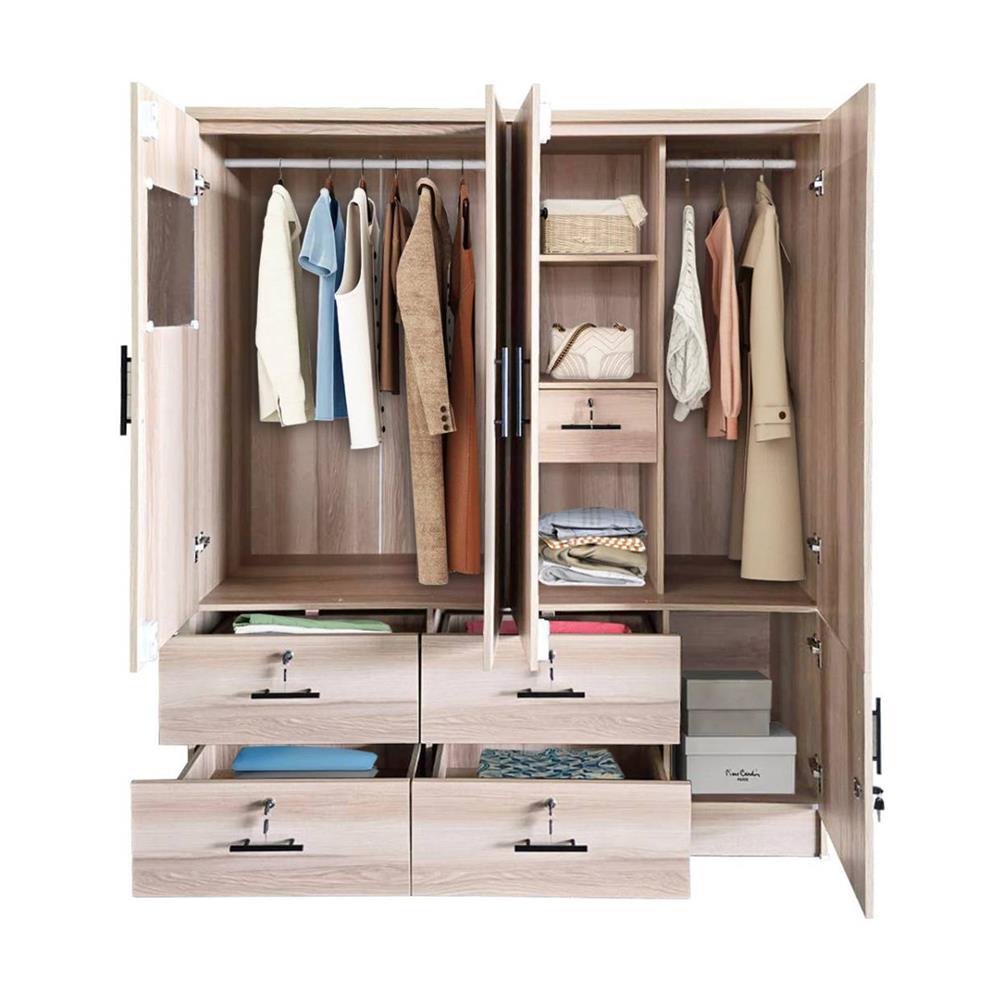 ตู้เสื้อผ้า 4 บานเปิด FURDINI HERO 160 ซม. สี NATURAL OAK
