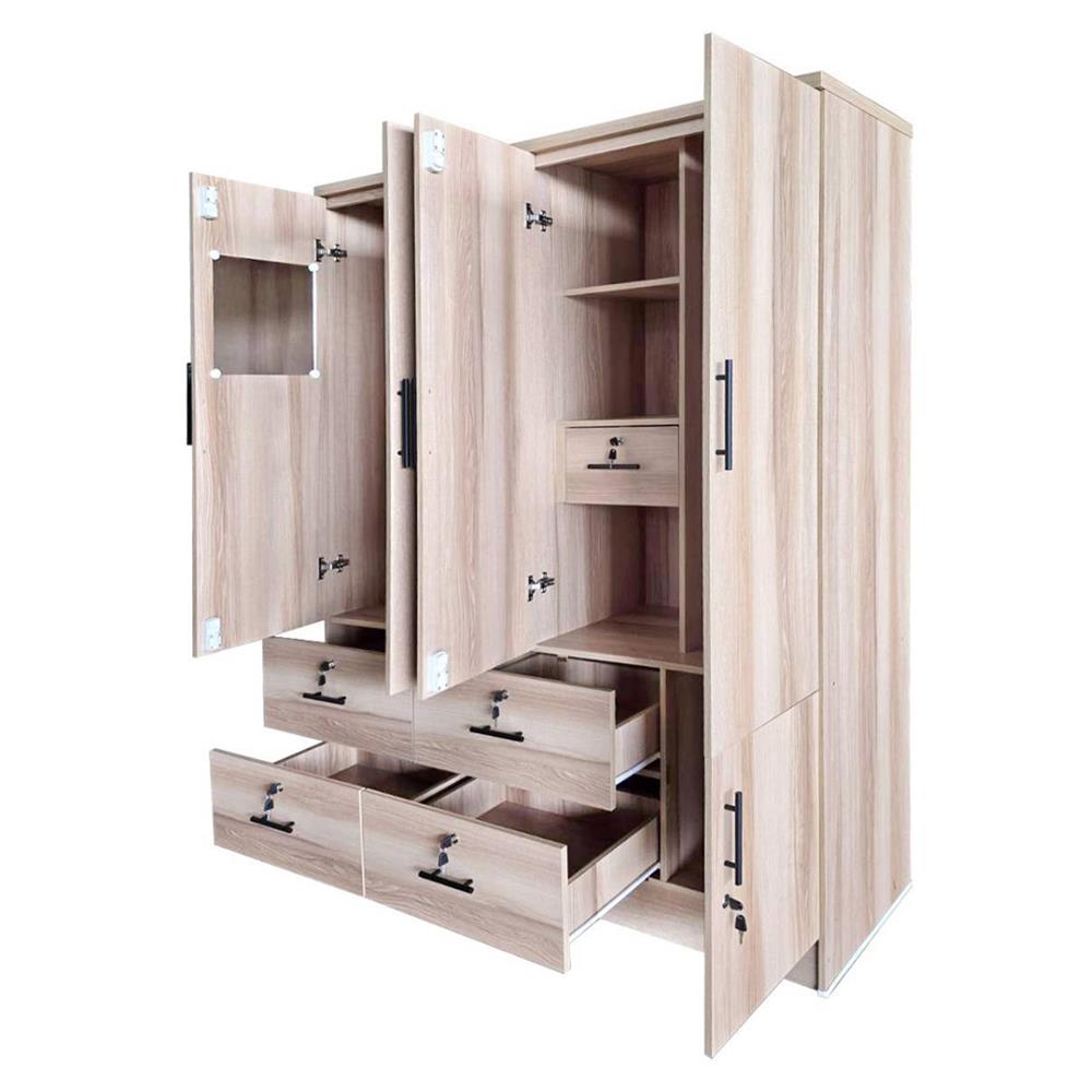 ตู้เสื้อผ้า 4 บานเปิด FURDINI HERO 160 ซม. สี NATURAL OAK