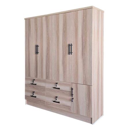 ตู้เสื้อผ้า 4 บานเปิด FURDINI HERO 160 ซม. สี NATURAL OAK_1