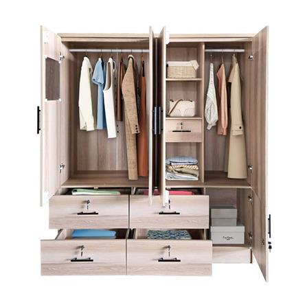 ตู้เสื้อผ้า 4 บานเปิด FURDINI HERO 160 ซม. สี NATURAL OAK_3