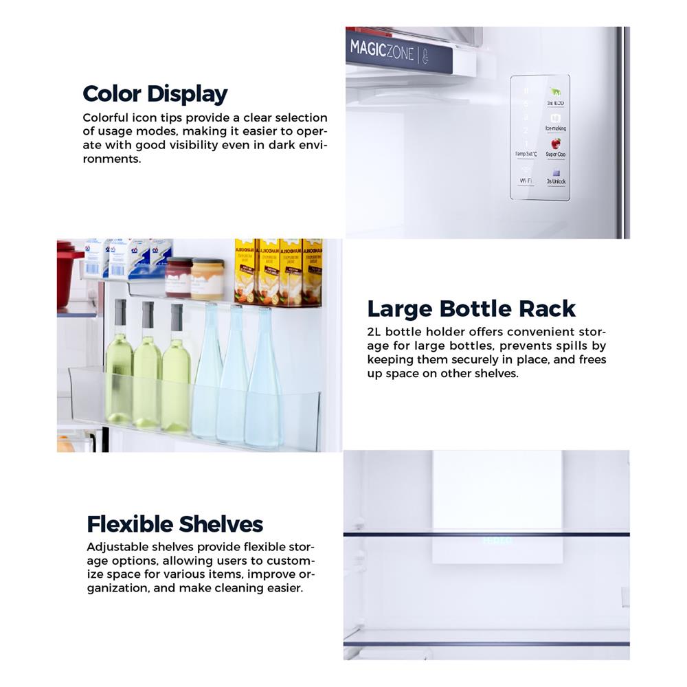 ตู้เย็น 2 ประตู HAIER HRF-490IWMGIU1 16.7 คิว กระจกน้ำเงิน