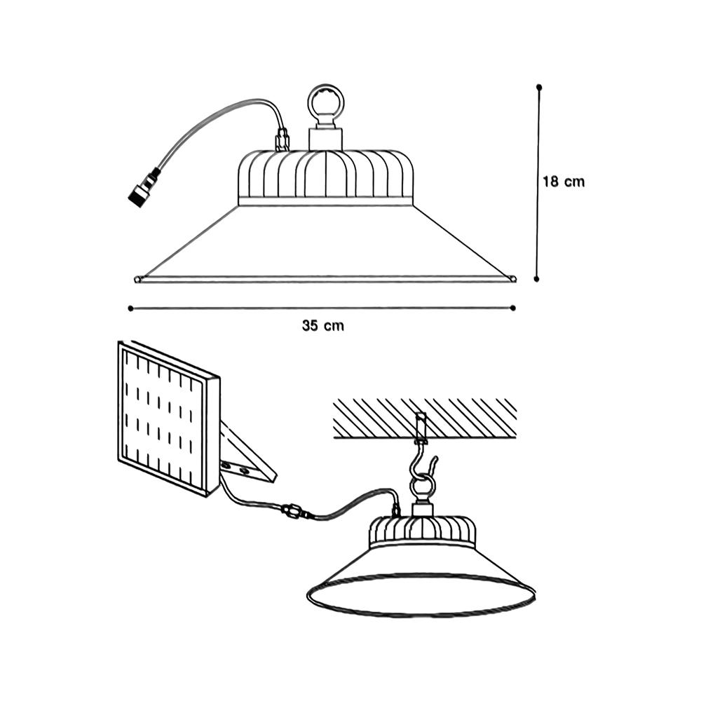 ไฟช่อภายนอก SOLAR CARINI S013 40 วัตต์ DAYLIGHT/COOL WHITE/WARM WHITE สีดำ