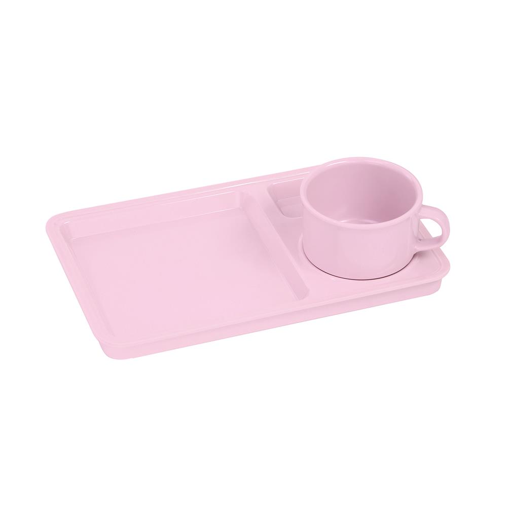 ถ้วยกาแฟและถาดเมลามีน 300 มล. VANDA CLASSIC สีชมพู