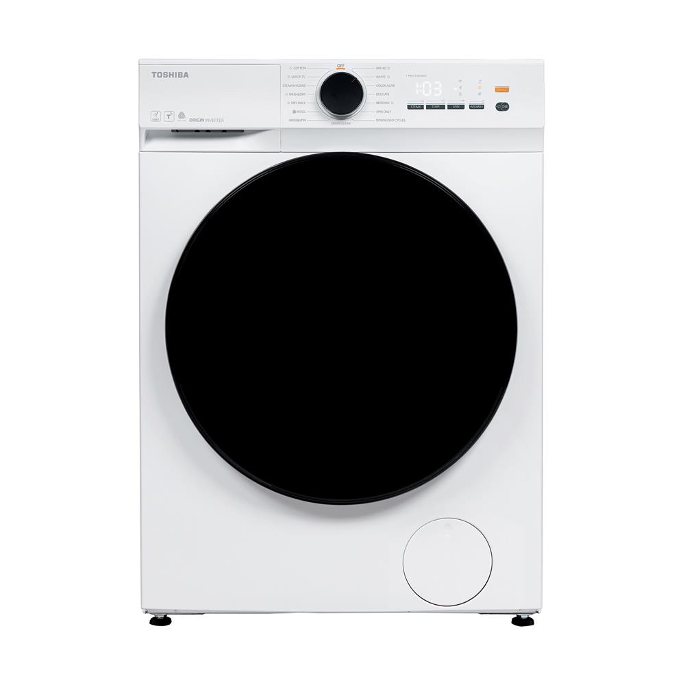 เครื่องซักอบผ้าฝาหน้า TOSHIBA TWD-T21BU95UWT(WW) 8.5/6 กก. 1400RPM อินเวอร์เตอร์ สีขาว