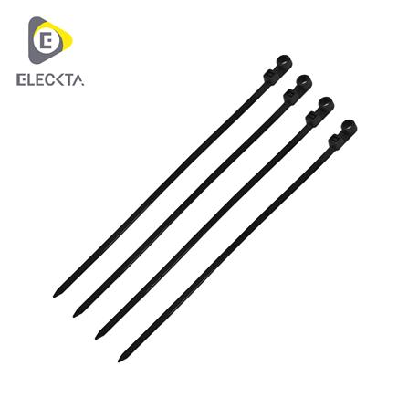 เคเบิ้ลไทร์หัวกลมมีรูสกรู ELECKTA 8 นิ้ว สีดำ (แพ็ก 100 ชิ้น)_0