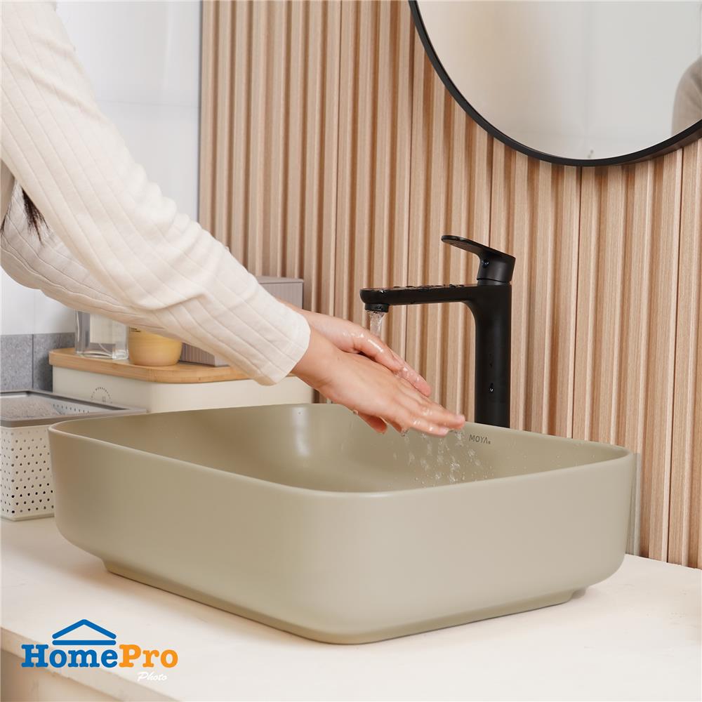 อ่างล้างหน้าวางบนเคาน์เตอร์ MOYA 203P-2 MATT BEIGE