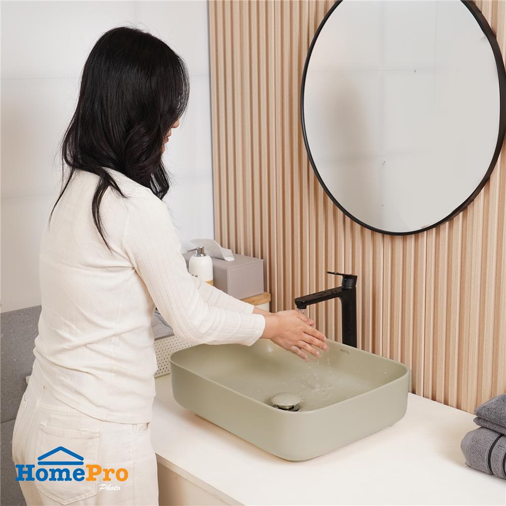 อ่างล้างหน้าวางบนเคาน์เตอร์ MOYA 203P-2 MATT BEIGE