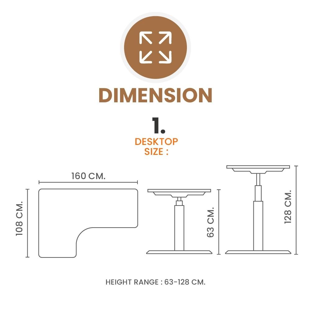โต๊ะปรับระดับไฟฟ้า ERGOTREND LIFTIO 160 ซม. สีโอ๊ค/ดำ