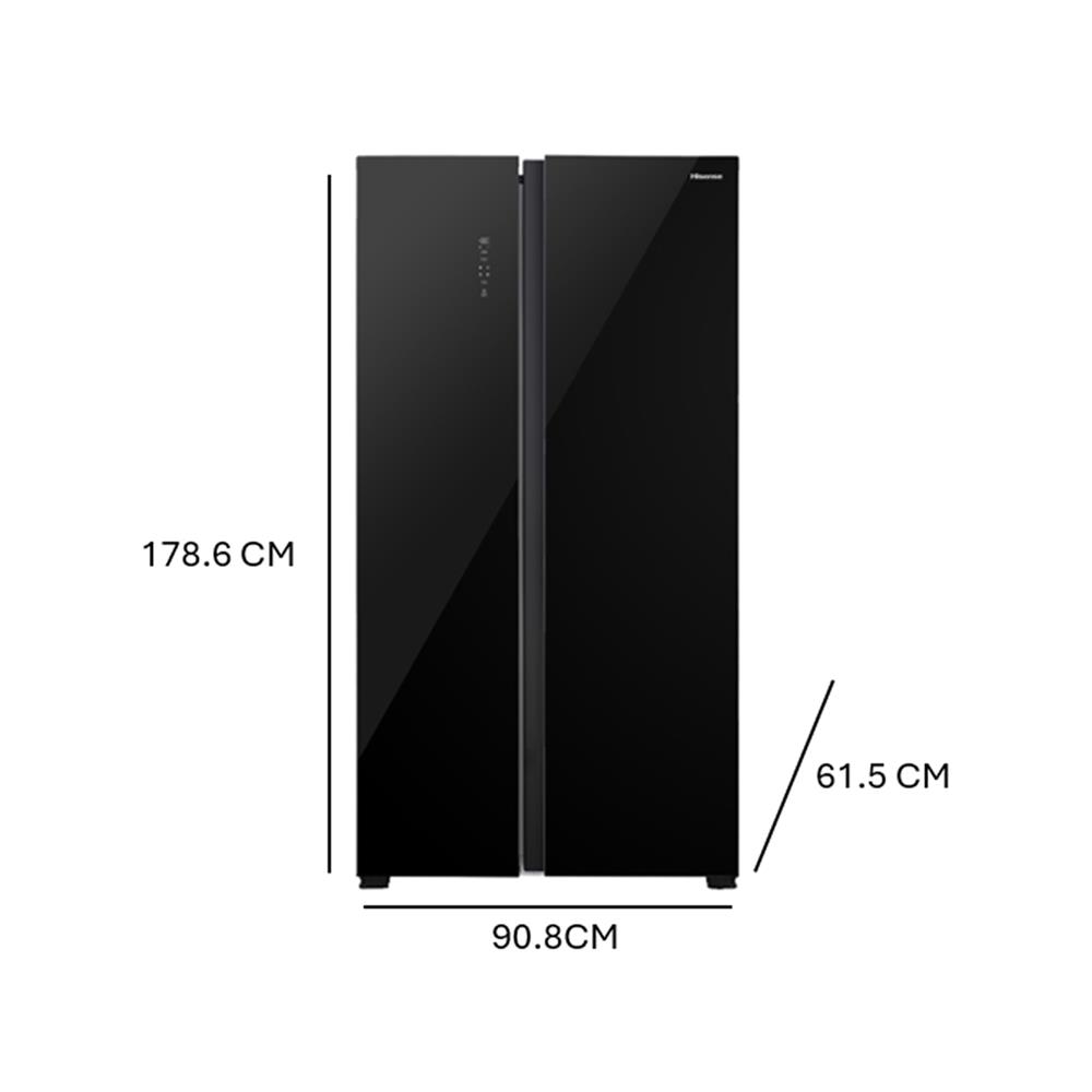 ตู้เย็น SIDE BY SIDE HISENSE RS708N4TBU 19.8 คิว กระจกดำ