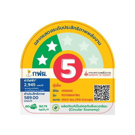 ตู้เย็น SIDE BY SIDE HISENSE RS708N4TBU 19.8 คิว กระจกดำ_6