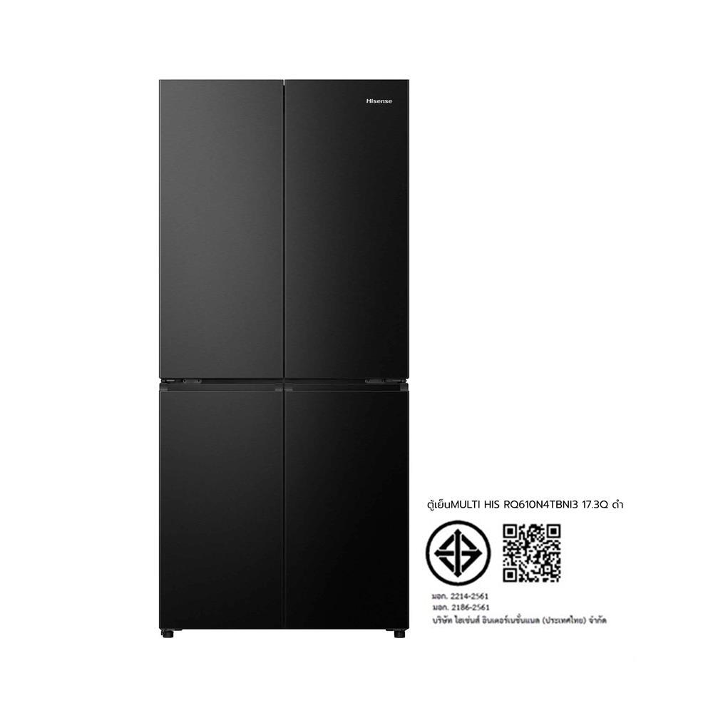 ตู้เย็น MULTI DOOR HISENSE RQ610N4TBNI3 17.3 คิว สีดำ