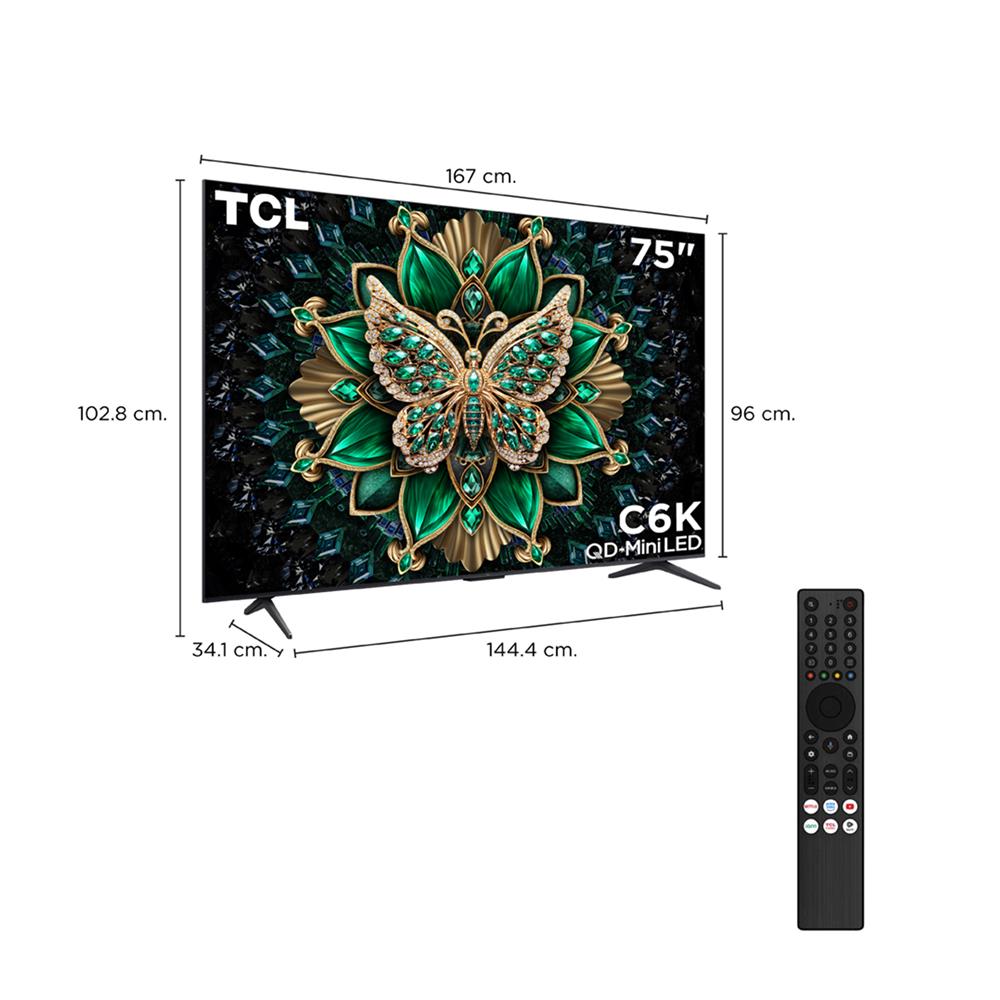 ทีวีคิวดี มินิแอลอีดี 75 นิ้ว TCL (4K, LED, GOOGLE TV) 75C6K