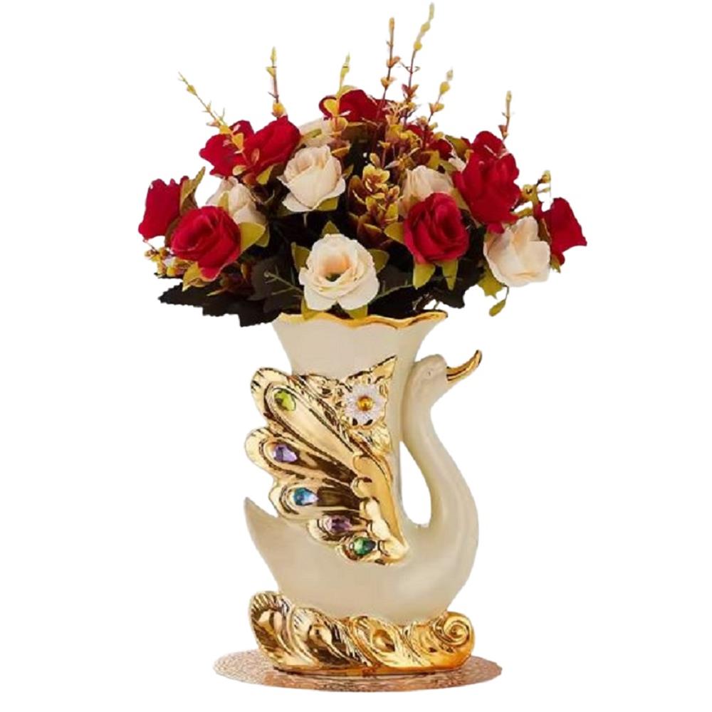 แจกันตกแต่งพร้อมกุหลาบแดง INTERY CT209E041_05 สีแดง/ขาว_1