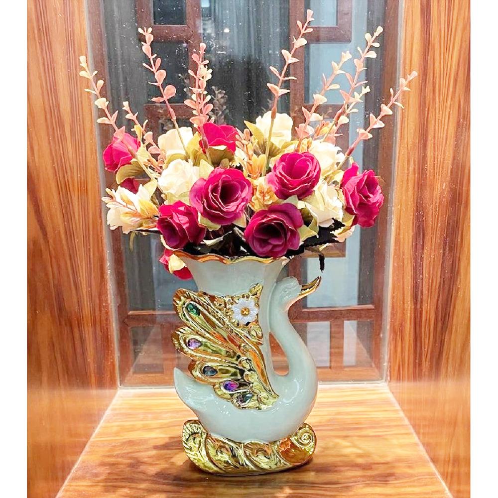 แจกันตกแต่งพร้อมกุหลาบแดง INTERY CT209E041_05 สีแดง/ขาว