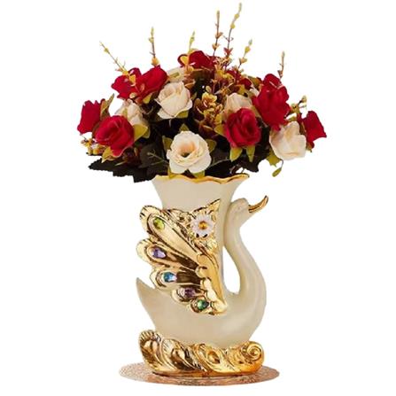 แจกันตกแต่งพร้อมกุหลาบแดง INTERY CT209E041_05 สีแดง/ขาว_0