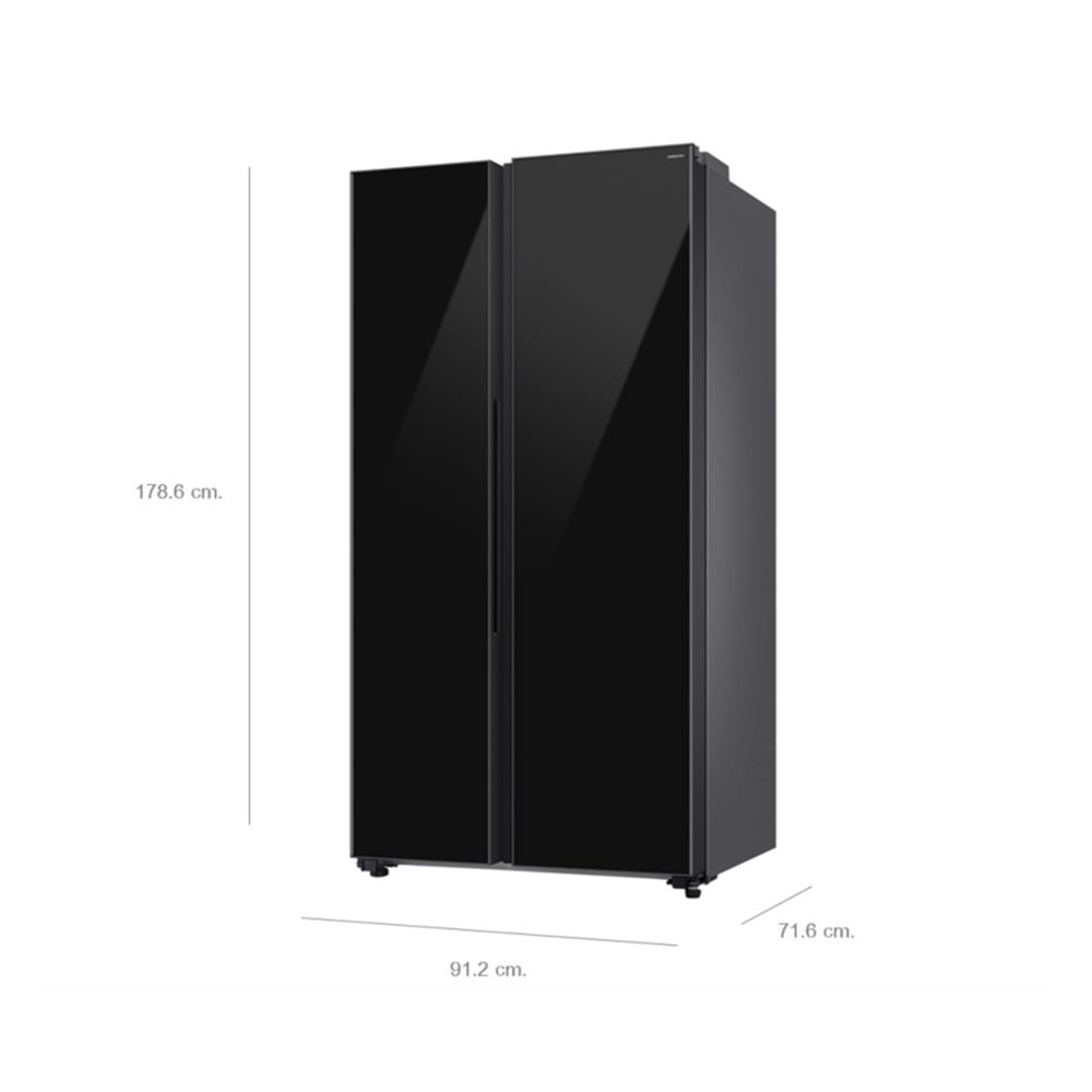 ตู้เย็น SIDE BY SIDE SAMSUNG RS70F65Q1BST 23.1 คิว กระจกดำ