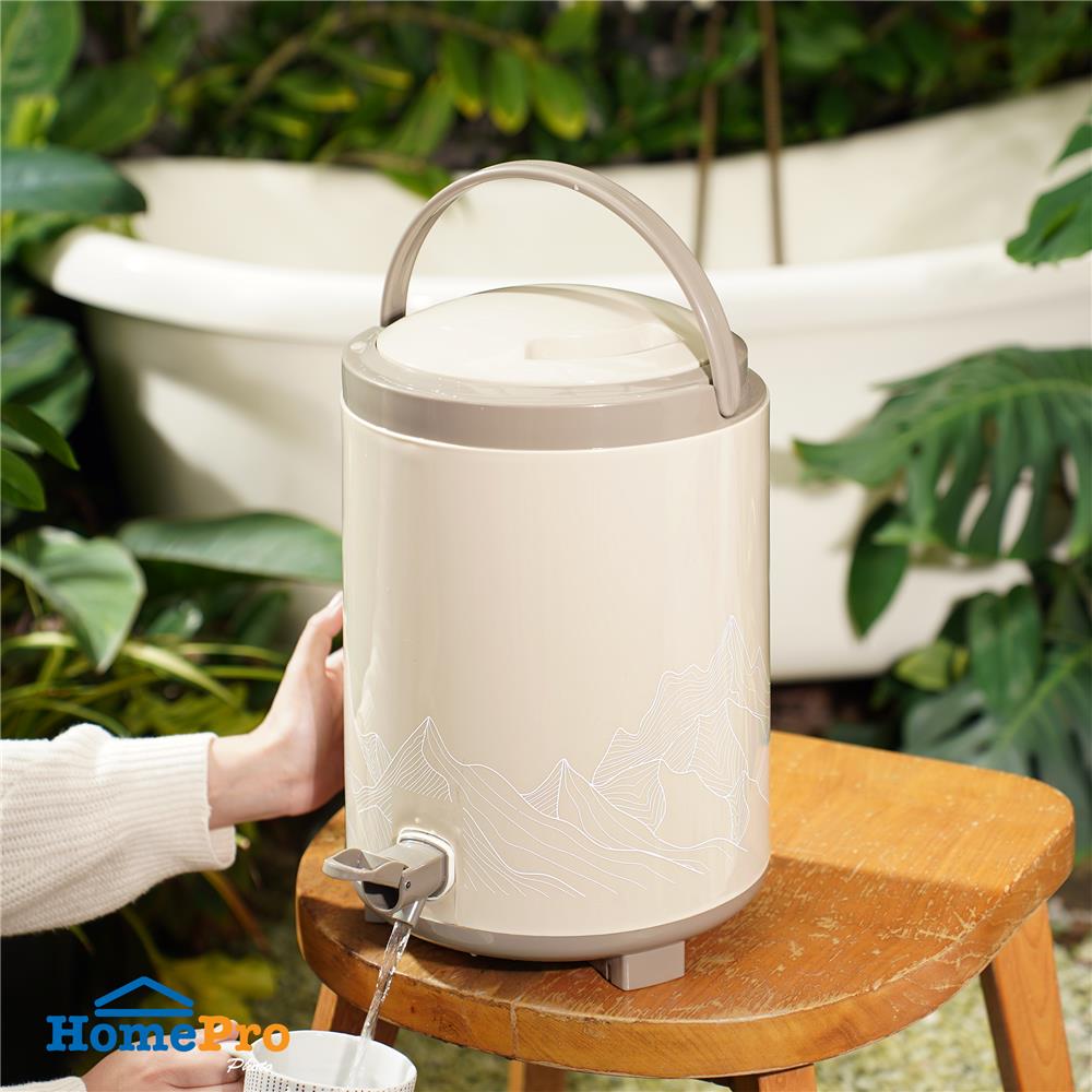 ถังน้ำดื่ม มีก๊อก SPRING COOL MATE CIRCULAR 10 ลิตร สีโทป