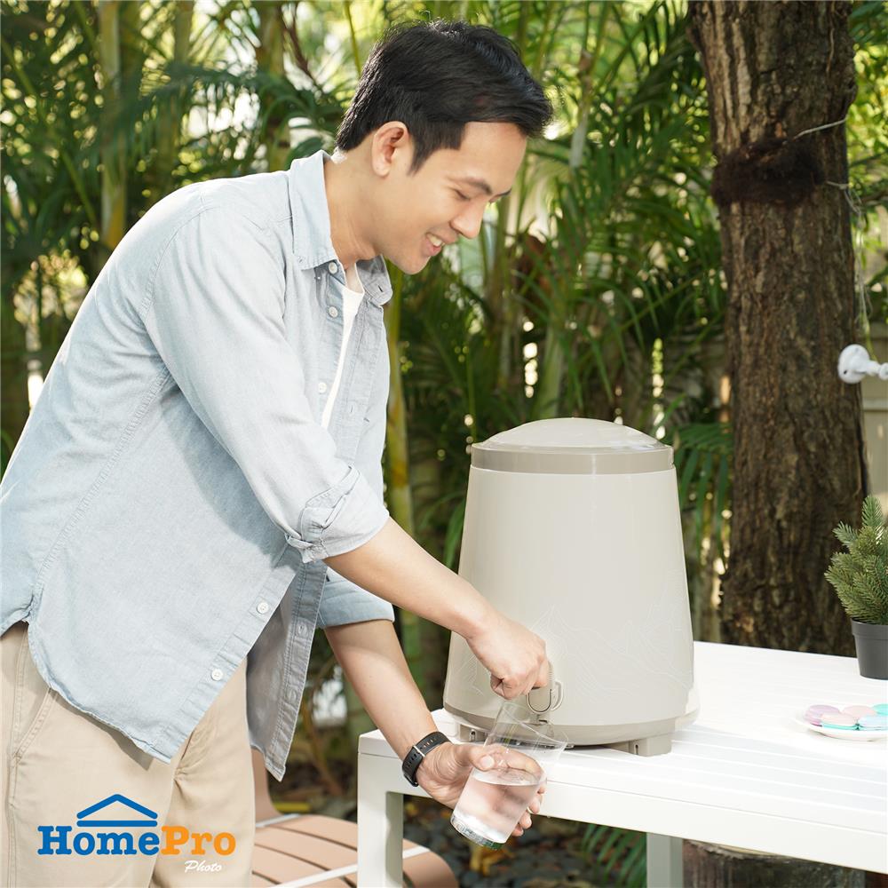 ถังน้ำดื่ม มีก๊อก SPRING COOL MATE CIRCULAR 14 ลิตร สีโทป