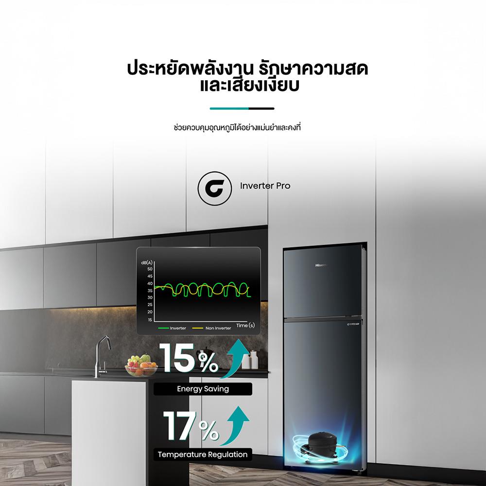 ตู้เย็น 2 ประตู HISENSE RT549N4TBN 15 คิว สีดำ