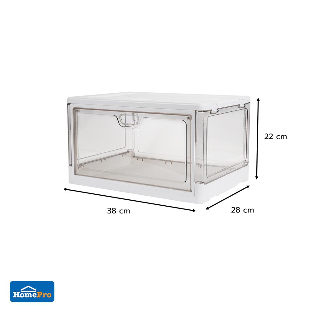 กล่องรองเท้า STACKO LITE 38X28X22 ซม. สีขาว/ใส