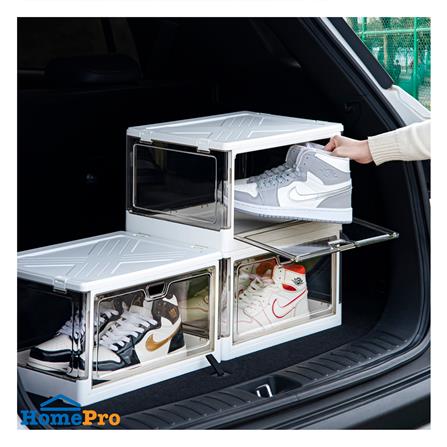 กล่องรองเท้า STACKO LITE 38X28X22 ซม. สีขาว/ใส_5