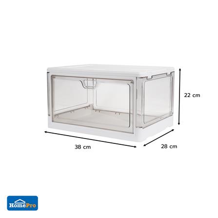 กล่องรองเท้า STACKO LITE 38X28X22 ซม. สีขาว/ใส_8