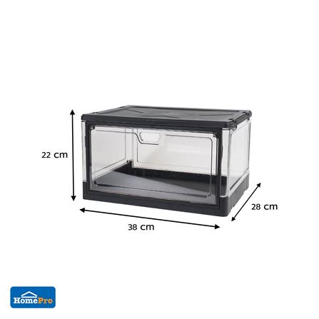 กล่องรองเท้า STACKO LITE 38X28X22 ซม. สีดำ/ใส_7