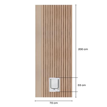 ประตูสัตว์เลี้ยงโพลีสไตรีน ไม่เจาะลูกบิด LINEDEKOR VERTICAL SIZE M 70x200 ซม. สีบีช_5