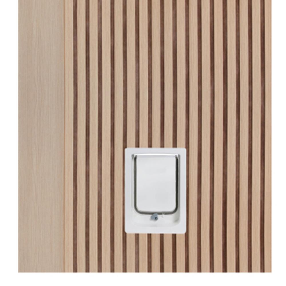 ประตูสัตว์เลี้ยงโพลีสไตรีน ไม่เจาะลูกบิด LINEDEKOR VERTICAL SIZE S 70x200 ซม. สีบีช