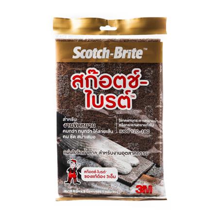 แผ่นใยขัด SCOTCH-BRITE 3M 7440 3M 6x9 นิ้ว สีน้ำตาล_1