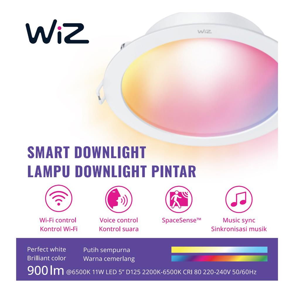 ดาวน์ไลท์ LED WIZ 4.92 นิ้ว 11 วัตต์ RGB สีขาว